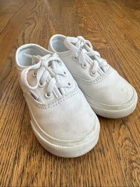 Vans Kids White Canvas Lace-Up Sneakers
